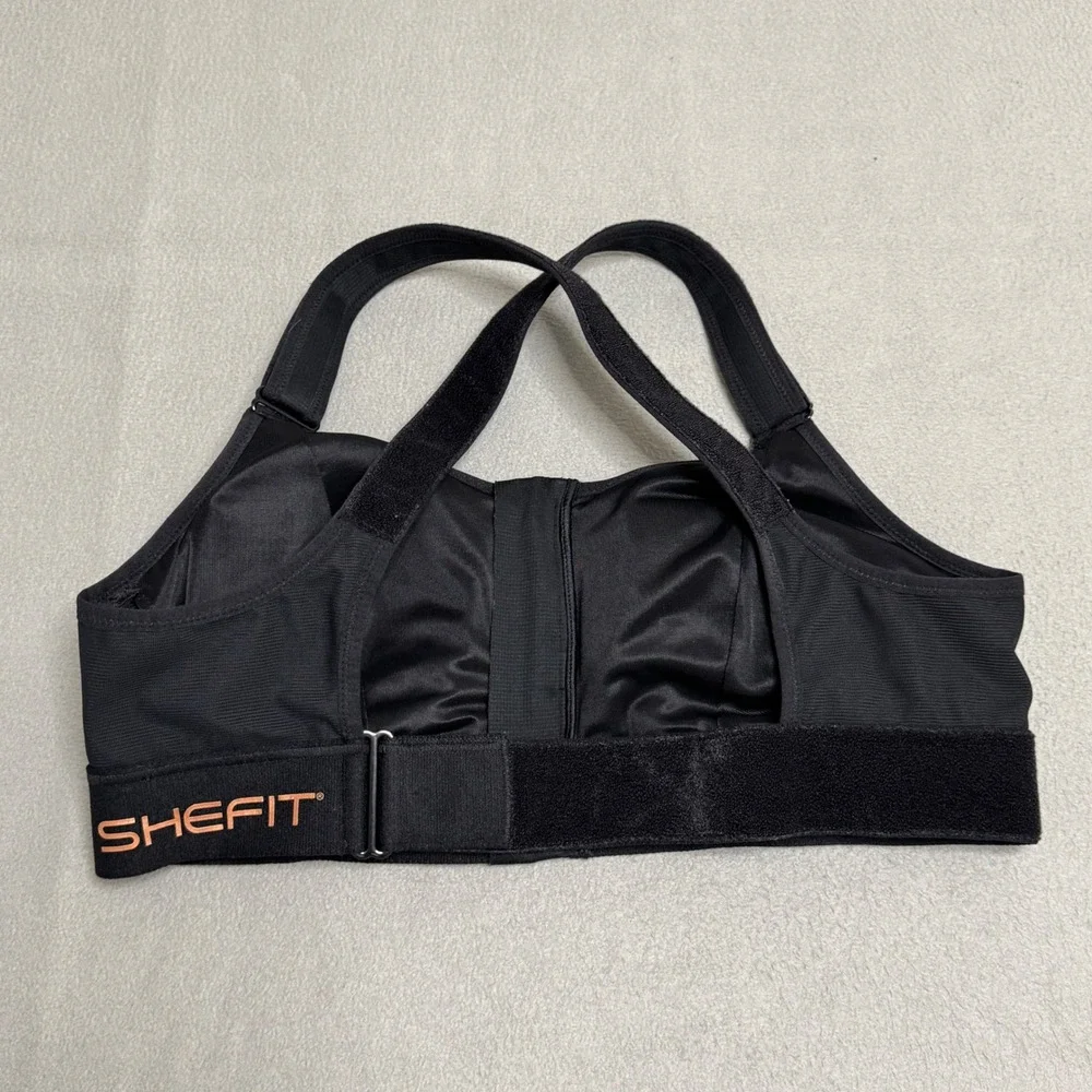 Shefit Ultimate Sports Bra Womens 1 Luxe Black High Impact‎ Front Zip Adjustable